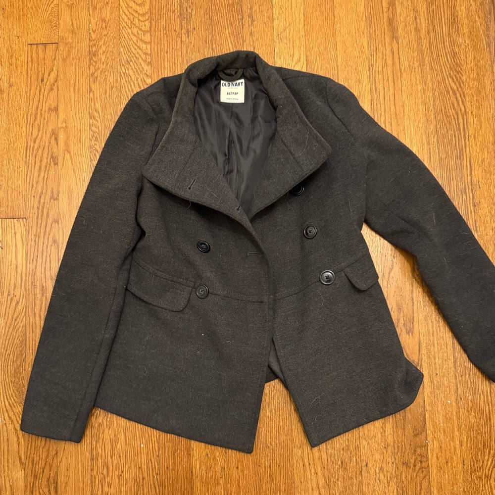 Dark grey peacoat